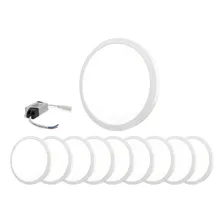 Kit 10 Painel Plafon Led 18w Redondo Sobrepor Branco Frio Foto mini 4
