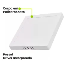 Kit 10 Painel Plafon Led 24w 25w Quadrado Sobrepor Branco Frio Foto mini  2
