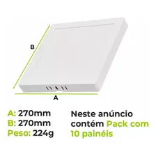 Kit 10 Painel Plafon Led 24w 25w Quadrado Sobrepor Branco Frio Foto mini  3