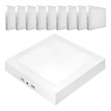 Kit 10 Painel Plafon Led 24w 25w Quadrado Sobrepor Branco Frio Foto  mini 1
