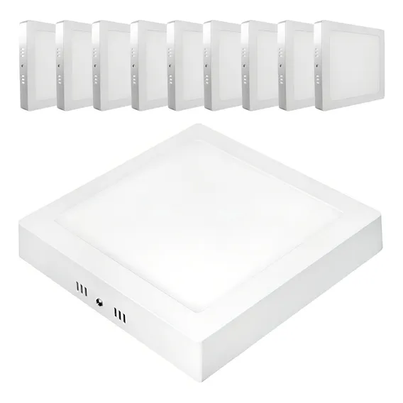 Kit 10 Painel Plafon Led 24w 25w Quadrado Sobrepor Branco Frio Foto 1