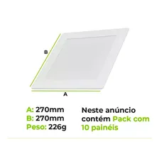 Kit 10 Painel Plafon Led 25w Embutir Quadrado Branco Frio Bivolt Foto mini 4