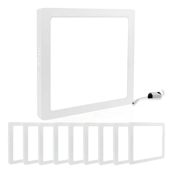 Kit 10 Painel Plafon Led Sobrepor 25w Quadrado Neutro Cor Branco/neutro 110v/220v (bivolt) Foto 1