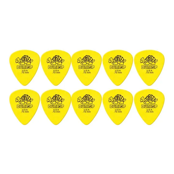 Kit 10 Palheta Tortex Dunlop U.s.a Amarela .73mm Foto 1