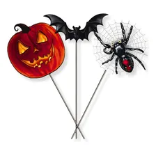 Kit 10 Palito Aranha/morcego/ab贸bora Decorar Festa Halloween Foto mini 1