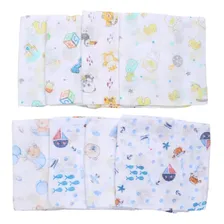 Kit 10 Pano De Boca Fraldinha Estampada 35x35cm Comum Menino Foto  mini 1