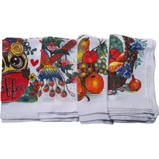 Kit 10 Panos De Prato Estampados Cozinha Seca Louça Foto mini 4