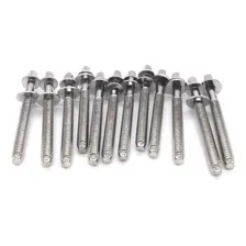 Kit 10 Parafusos Para Tom Surdo De Bateria Cromado Premium Foto mini 4