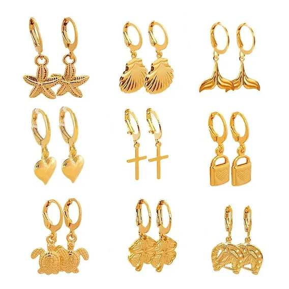 Kit 10 Pares De Brincos Folheados A Ouro P/ Foto 1