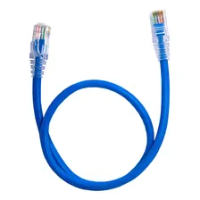 Kit 10 Patch Cord Azul Cat6 100%cobre 40cm Foto  mini 1