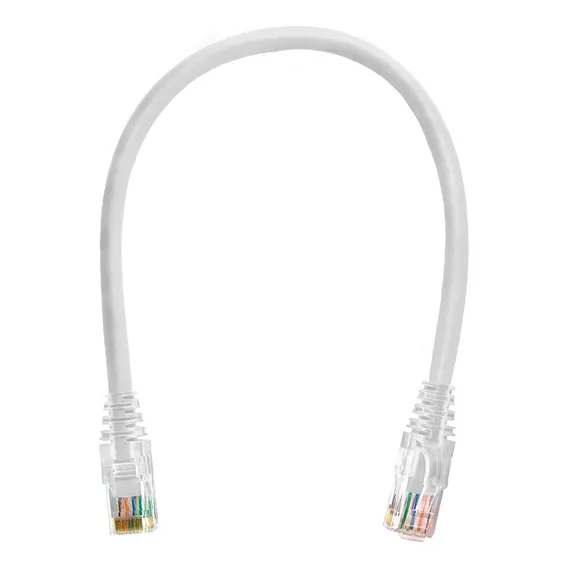 Kit 10 Patch Cord Cat5e Utp Lan Rj45 Injetado 25cm Branco Foto 1