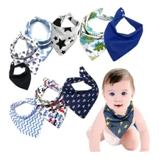 Kit 10 Pcs Babador Bandana Menino Menina Com 2 Botões Foto mini 4