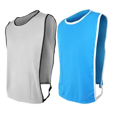 Kit 10 Pçs Colete Futebol Tecido Helanquinha Dry Eventos Cor Cinzaxturquesa Foto mini 1
