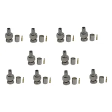 Kit 10 Pçs Conector Bnc Macho Para Crimpar Rg6 Foto  mini 1