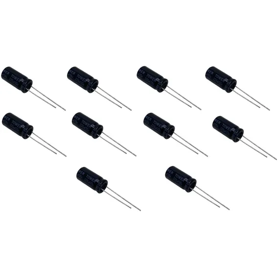 Kit 10 Peças Capacitor Eletrolítico Bipolar 220uf X 35v Foto 1