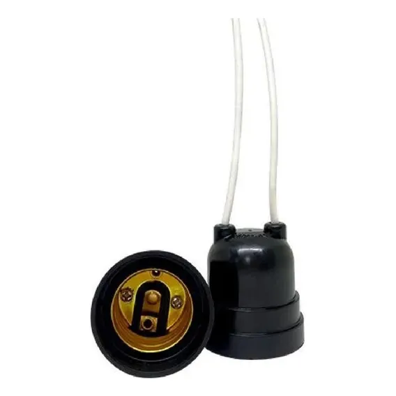 Kit 10 Peças Soquete Sem Chave E27 Preto Foxlux Com Rabicho Foto 1
