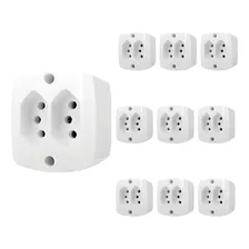 Kit 10 Peças Tomada Dupla Externa 2p+t 20a Ilumi Branca Abnt Cor Branco Foto mini 1