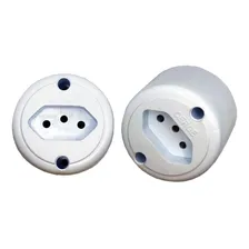 Kit 10 Peças Tomada Externa 2p+t 10a Cerge Branca Abnt Foto mini 1