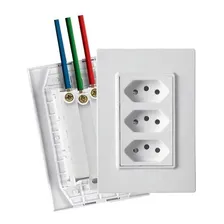 Kit 10 Peças - Tomada Tripla 4x2 10a Monobloco Vivaz Ilumi Cor Branco Foto mini 1