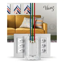 Kit 10 Peças - Tomada Tripla 4x2 10a Monobloco Vivaz Ilumi Cor Branco Foto mini 4
