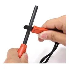Kit 10 Pederneira Maciça Magnésio Fogo Sobrevivência Camping Cor Laranja Foto  mini 1