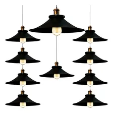 Kit 10 Pendentes Industrial 38 Cm Vintage Retro Nordic Loft 110v/220v Foto mini 1