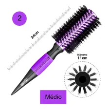 Kit 10 Pentes Cabeleireiro Profissional + 3 Escovas Javali Cor Violeta Foto mini 4