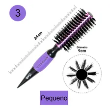 Kit 10 Pentes Cabeleireiro Profissional + 3 Escovas Javali Cor Violeta Foto mini 3