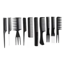 Kit 10 Pentes De Corte Cabeleireiro Barbeiro Profissional Foto mini 1