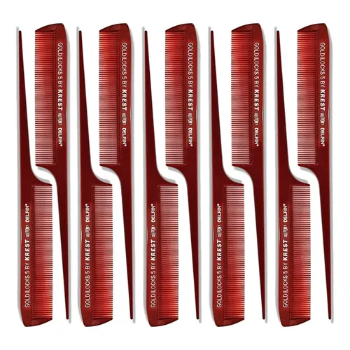 Kit 10 Pentes Krest 5by Para Mechas Cabo Fino Profissional Foto 1