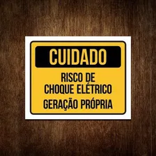Kit 10 Placa Cuidado Geração Própria Risco Choque Elétrico Foto mini 1