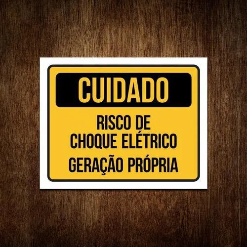 Kit 10 Placa Cuidado Geração Própria Risco Choque Elétrico Foto 1