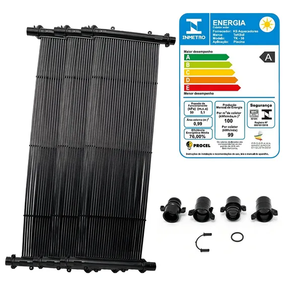 Kit 10 Placas Aquecimento Solar P/ Piscina + Kit Foto 1