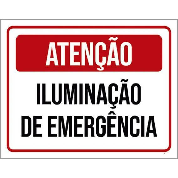 Kit 10 Placas Atenção Iluminação Emergência 36x46 Foto 1