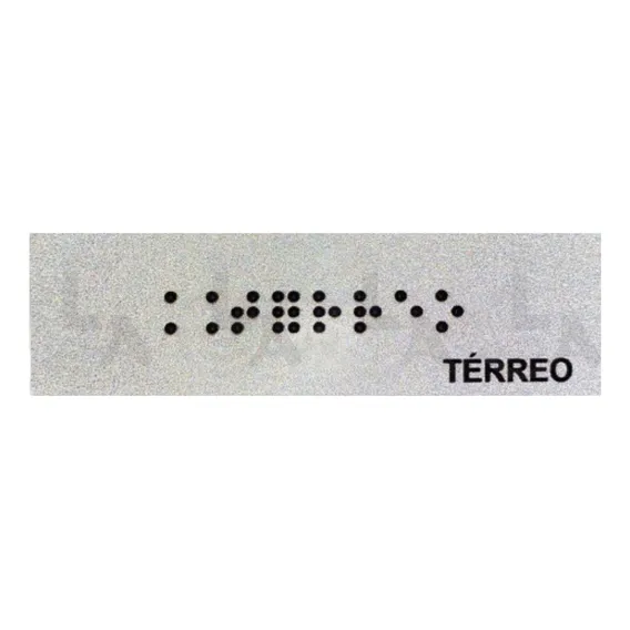 Kit 10 Placas Braile Autoadesiva 10x3cm Corrimão Térreo Foto 1