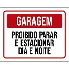 Kit 10 Placas Garagem Proibido Parar Estacionar 36x46 Foto mini 1