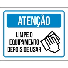 Kit 10 Placas Limpe Equipamento Depois Usar 36x46 Foto  mini 1