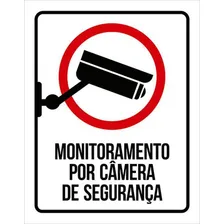 Kit 10 Placas Monitoramento Segurança Câmera 36x46 Foto mini 1