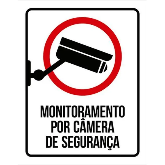 Kit 10 Placas Monitoramento Segurança Câmera 36x46 Foto 1