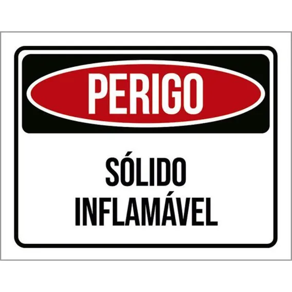 Kit 10 Placas Perigo Sólido Inflamável 36x46 Foto 1