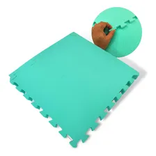 Kit 10 Placas Tatame Tapete Infantil Eva 50x50x1cm Academia Cor Verde-claro Foto mini 1