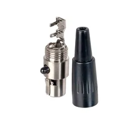 Kit 10 Plug Conector Cannon Mini Plug Xlr Fêmea Profissional Cor Prateado Foto mini 4