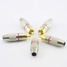 Kit 10 Plug Conector Rca Macho Blindado Metal Foto mini 4