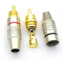 Kit 10 Plug Conector Rca Macho Blindado Metal Foto mini 2