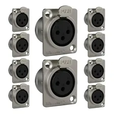 Kit 10 Plug Conector Xlrf Fêmea Painel 3p Wc 1023 Wireconex Foto mini  3