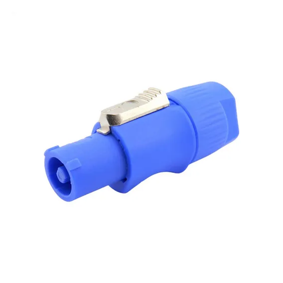 Kit 10 Plug Powercon Macho Azul Conector Ac 3 P贸lo Com Trava Foto 1
