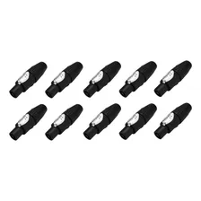 Kit 10 Plug Speakon Macho Conector Com Trava 4 Pinos Preto Foto  mini 1