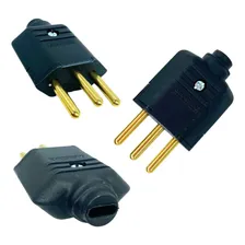 Kit 10 Plug Tomada 2pt+t 10a Macho Preto Foto mini 4
