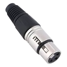 Kit 10 Plugs Conectores Xlr Canon Linha Fêmea Profissional Foto mini 2
