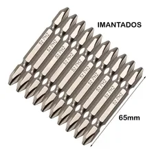 Kit 10 Ponteira Phillips Dupla Engate Bits Ph2 65mm Imantada Foto mini 2
